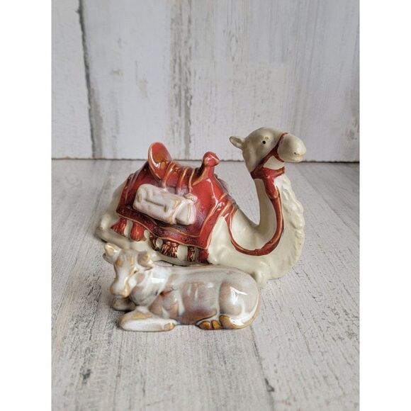 Nativity scene barn animals camel cow set Xmas figure - Picture 2 of 8